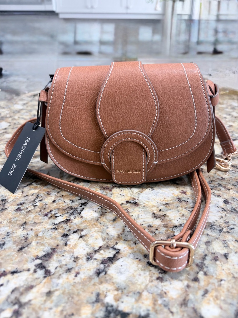 Rachel Zoe Edessi Brown Saddle Crossbody Bag